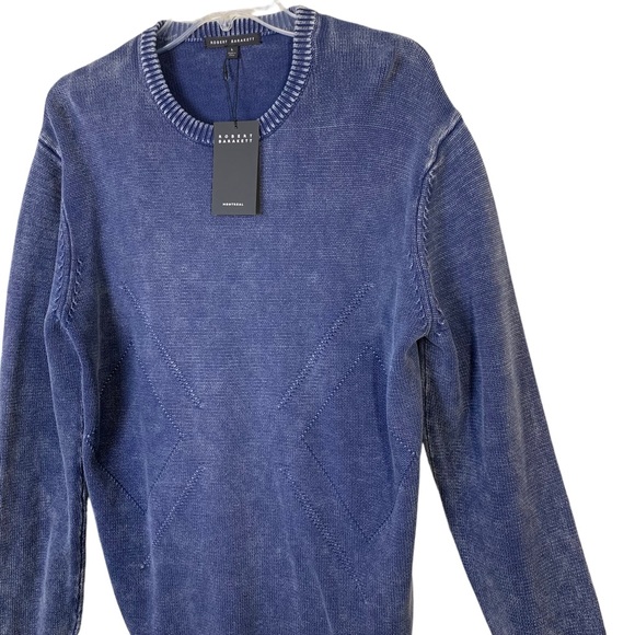 Robert Barakett Men's Franklin Pullover Sweater Vintage Blue Wash Size XL - Picture 2 of 11